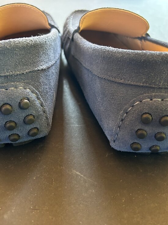 G Brown, handmade blue suede drivers, leather lined, size 11 narrow main image 4